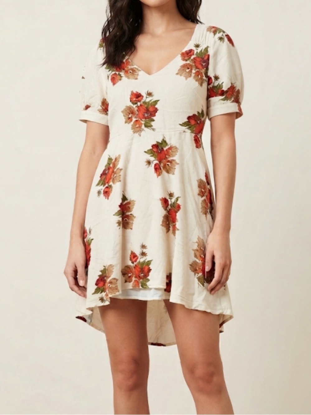 TOPSHOP Petite Floral Mini Tea Dress Size 8